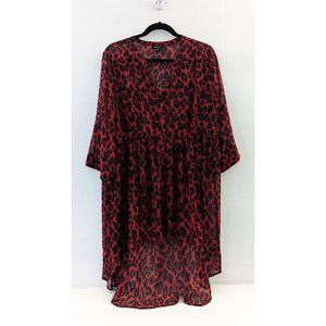 Torrid red leopard chiffon tunic